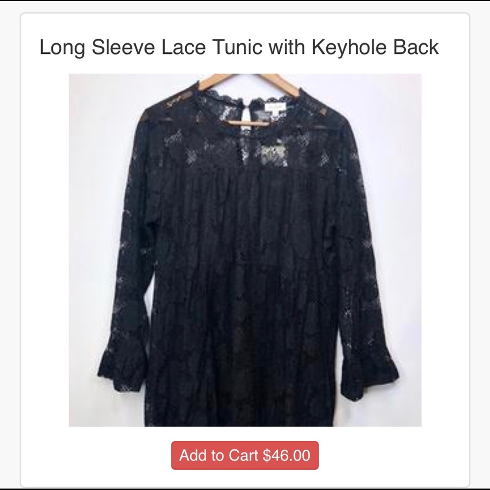 Long sleeve lace tunic